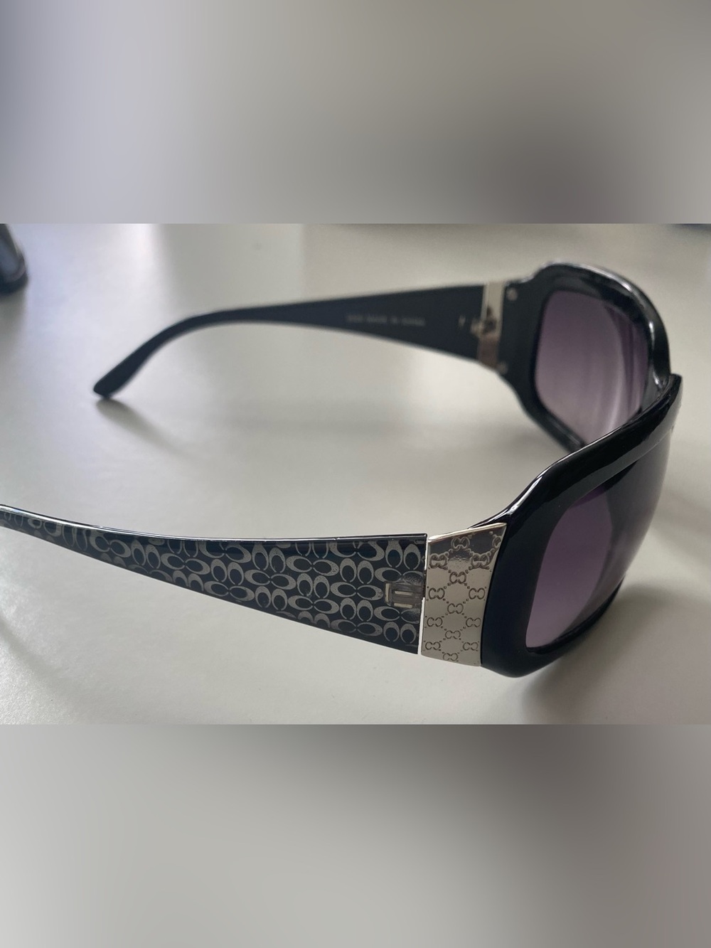 Coach Women's Black Sunglasses with Signature Pattern